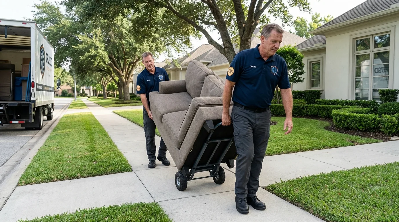 Local residential moving crew loading furniture in Pleasant Grove, UT