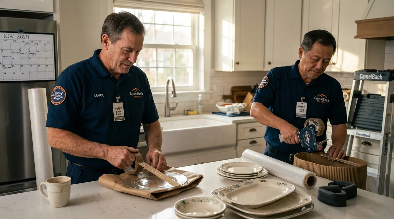 Professional crew packing kitchen dishware in Pleasant Grove, UT